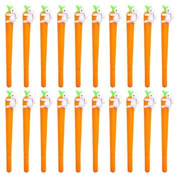 24 Бр Коледна Моркови Гел Писалка Коледни Подаръци химикалки със Заек Пластмасов Надпис