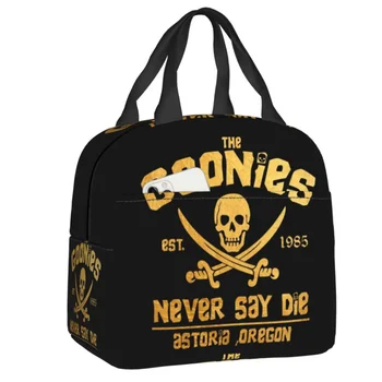 Чанта за обяд Goonies Never Say Die, топло хладилник, термоизолированный обяд-бокс с пиратски череп в готически стил за жени, детски училищни чанти за хранене