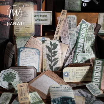 Поредица от цифрови архиви JIANWU, 50 листа, Реколта на етикета, и с растенията, Набор от декоративни материали, творчески списание 